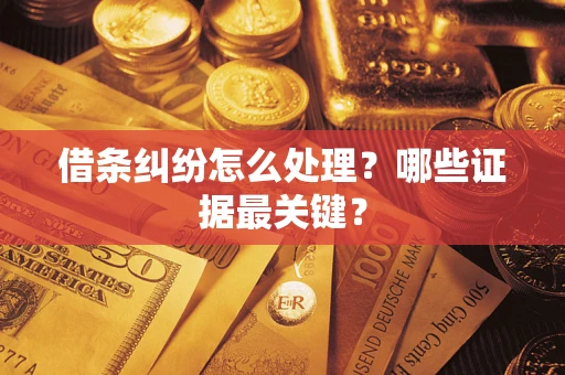 济南借条纠纷怎么处理？哪些证据最关键？